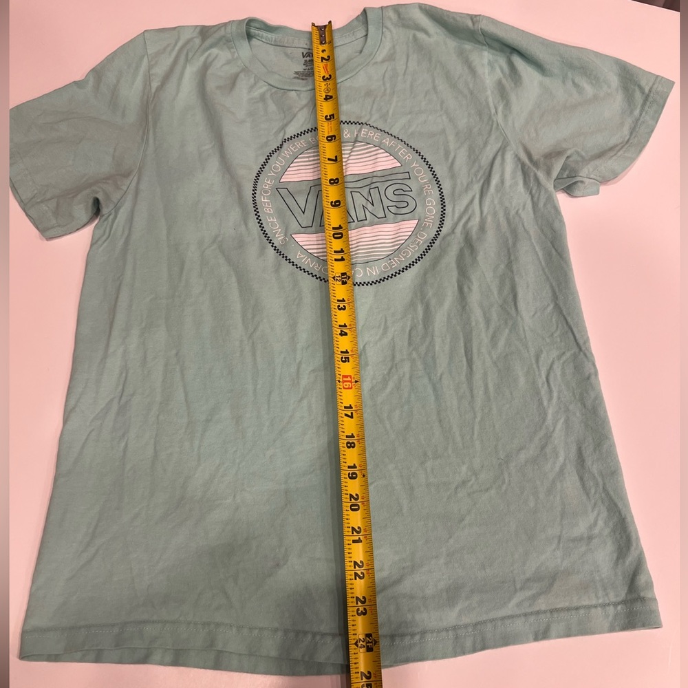 Vans T-Shirt Boys Short Sleeve Mint Green Skateboarding Casual Lightweight - Picture 8 of 9